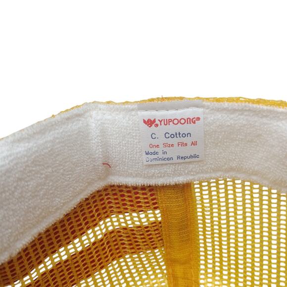 Vintage Welch Bros Inc Snapback Trucker Red Yellow Mesh Hat Cap 3 STRIPE, NWOT - Picture 3 of 6